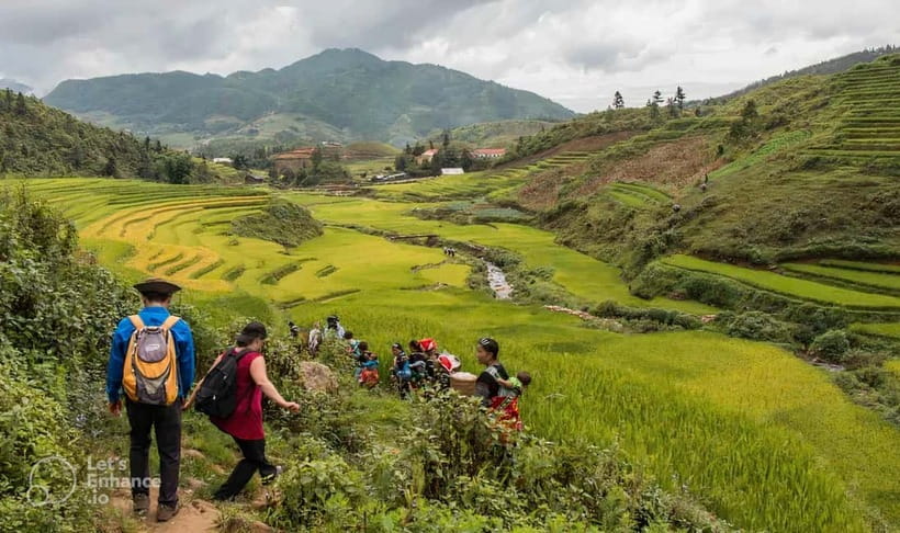 1-Day Sapa Long Trek - Rice Field Terrace, Ethnic Culture - 9:00 AM pickup in Sapa, then up for the Fansipan panorama