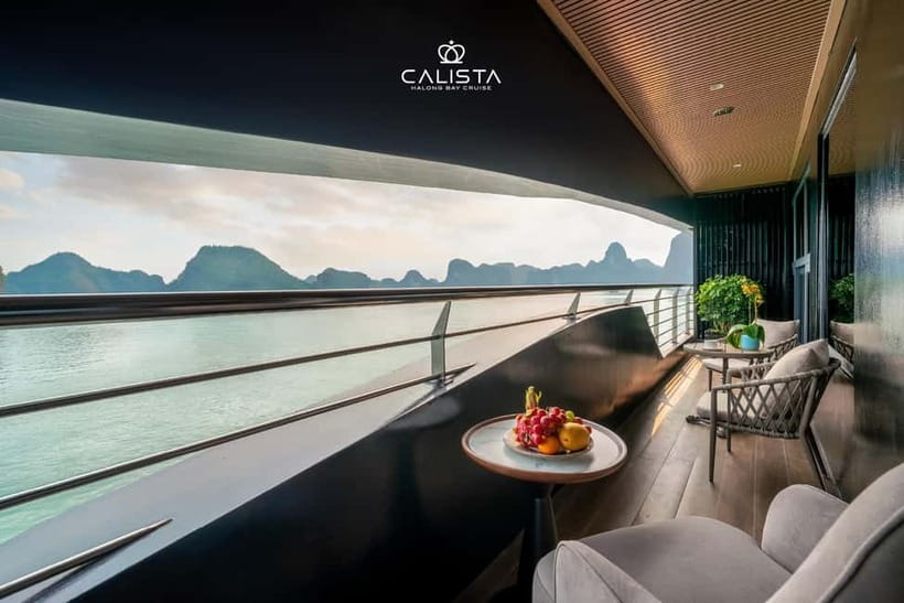 2D1N Halong Bay 6-Star Cruise: Fine Dining, Cave & Kayaking - Day 1 evening: sunset views, fine dining, and downtime
