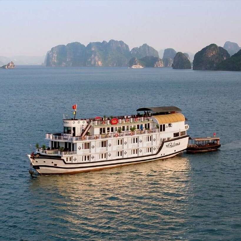 4-star Halong Paloma Cruise 2D1N Trip - Day 1 from Hanoi to Bai Tu Long: caves, swimming, and the Cong Dam sunset party