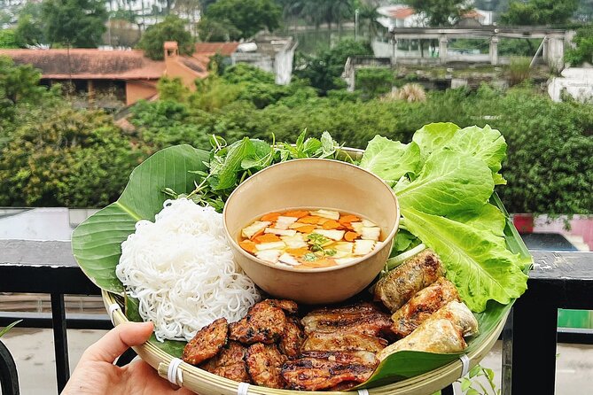 Authentic Bun Cha Hanoi making - with skyline view of Westlake - How the teaching works in a group of 10