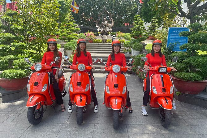 Beautiful Female Riders Vespa Red River Countryside Tour 5 Hours - The simple premise: you ride, she steers, you see Hanoi differently