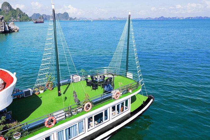 Best Price Halong 5 Star Day Cruise Buffet, Pool ,Sunset party - Tuan Chau Marina check-in and what the boat day feels like