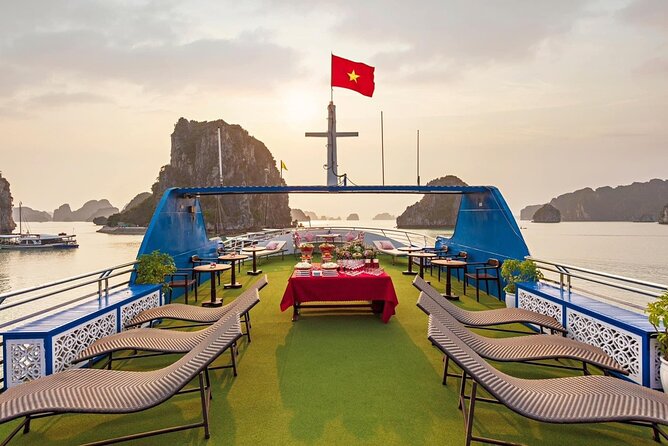 Best Price Halong Bay Full-Day Trip,Cave,Titop,Kayak By Transfer - Sunset party on board: red wine, snacks, and a better end to the day