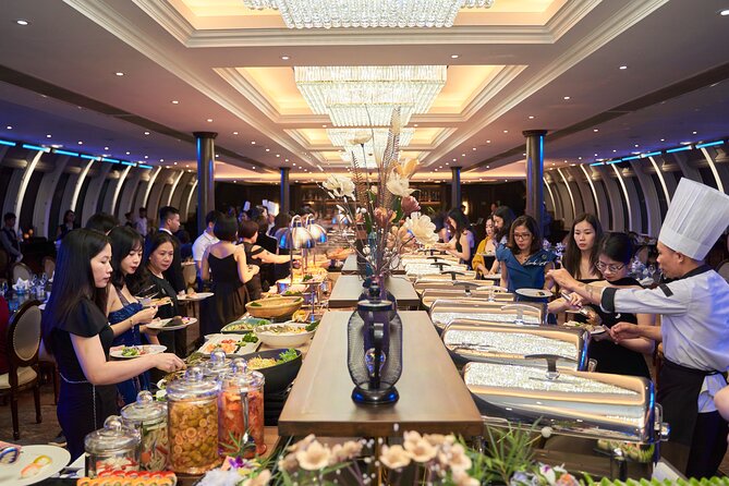Buffet on Paradise Delight Dining Cruise Halong Bay Tour - Grotto stop with colorful stalactites: quick, photogenic, and timed