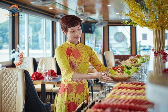 Cozy Bay Halong 5-Star Day Cruise, Buffet, Cave, Kayak, Swimming - Sung Sot Cave, stairs, and how to make it easier