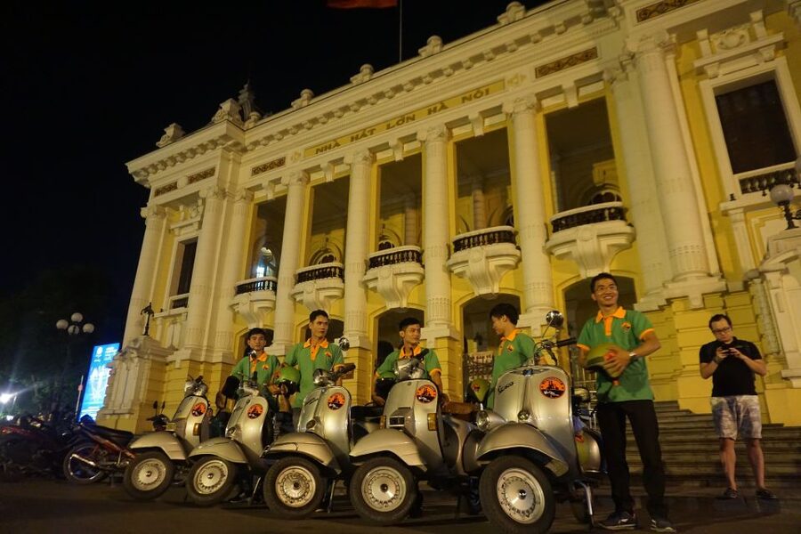 Enjoy Hanoi Like a Local - Vespa & Street Food Tour by Night - The Coffee and Lemon-Tea Street Start: Warming Up Like a Local