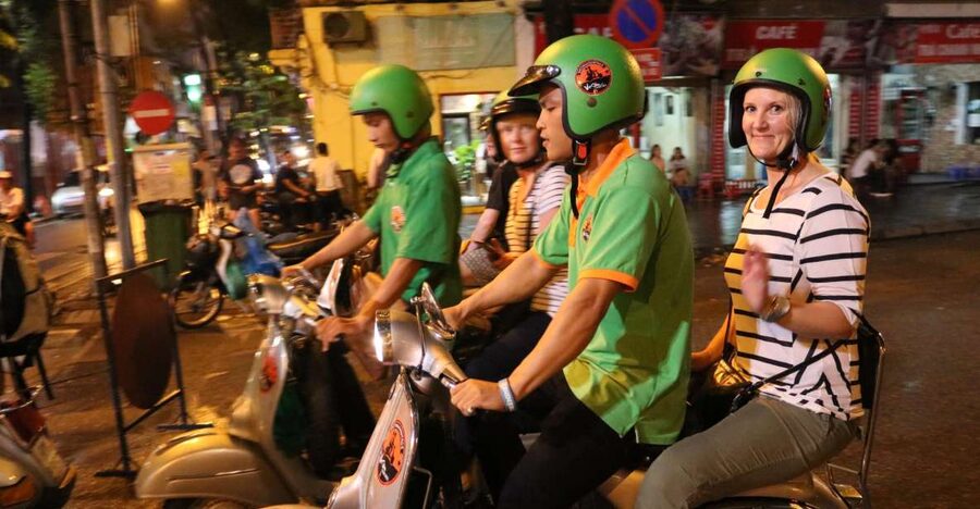 Enjoy Hanoi Like a Local - Vespa & Street Food Tour by Night - Bun Cha and Nem at the Street Food Spots Family-Style Since 1925