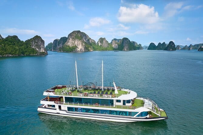 Excite Cruise Full Day Explore Halong Bay from Hanoi - Sundeck band music, optional cooking class, and cruising back