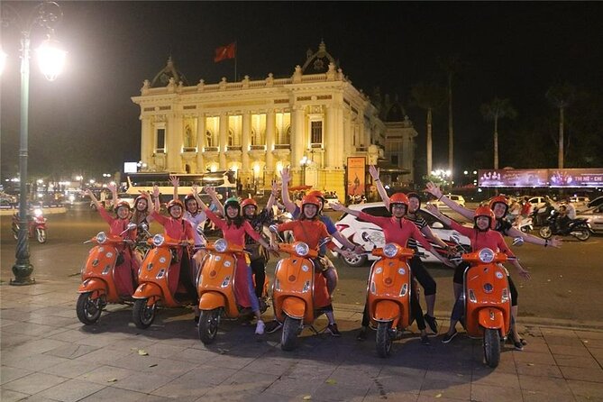 Female Riders Vespa Night Street Food + Train Street food 4 Hours - Ba Đình Square loop: lake views that reset the night