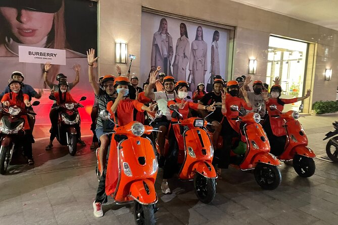 Female Riders Vespa Night Street Food + Train Street food 4 Hours - Opera House area stop: bun cha tasting in a side-street moment