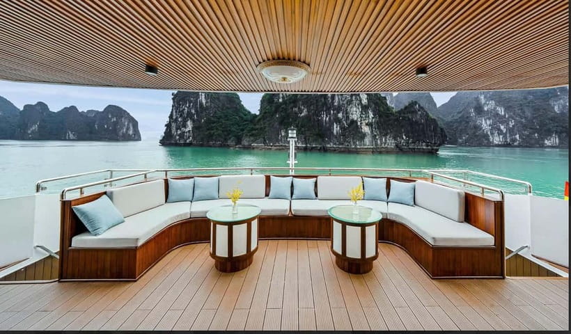 From Ha Long: Luxury Symphony Day Cruise with 2 Jacuzzi Pool - Luon Cave (extra fee): short, scenic, and your choice between sampan or kayaking