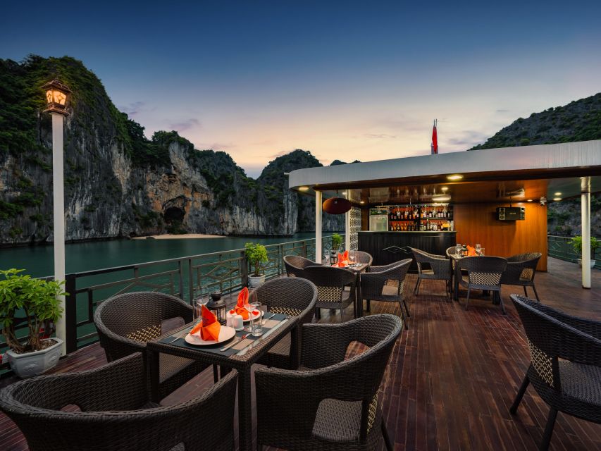 From Halong: 2 Days / 1 night with Halong - Lan Ha tour - Sunset party, spring roll cooking, and what the night on board feels like