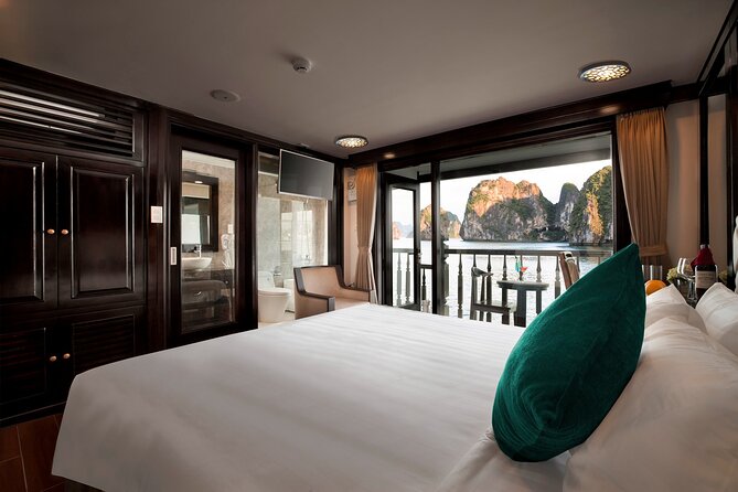 From Hanoi: 2-Day Luxury Halong Cruise Explore Caves & Island - Sunset, rest time, and night activities: how the cruise fills the gaps