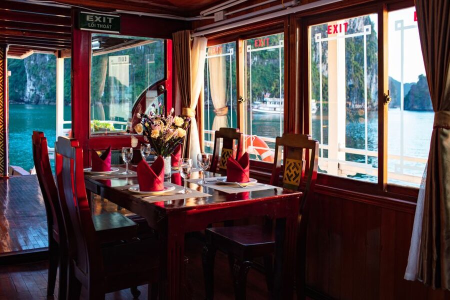 From Hanoi: Ha Long - Bai Tu Long Bay 2-Day 1-Night Cruise - Morning on day two: Tai Chi, breakfast, Thien Canh Son Cave