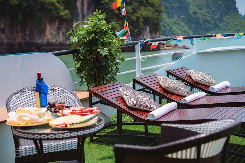 From Hanoi: Ha Long Bay Full-Day Luxury Cruise - The sunset party on the return cruise, a small luxury worth savoring