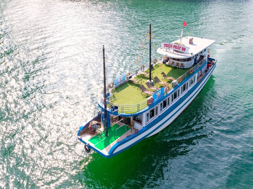 From Hanoi: Halong Bay 1 Day Trip Visit Cave, Island, Kayak - Sunset Party on the Cruise, Cake, Fruit, and Wine
