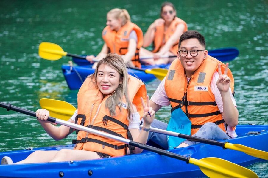 From Hanoi: Halong Bay Day Trip w/ Cave, Island & Kayak - Luon Cave kayak or bamboo boat, calm water you actually feel