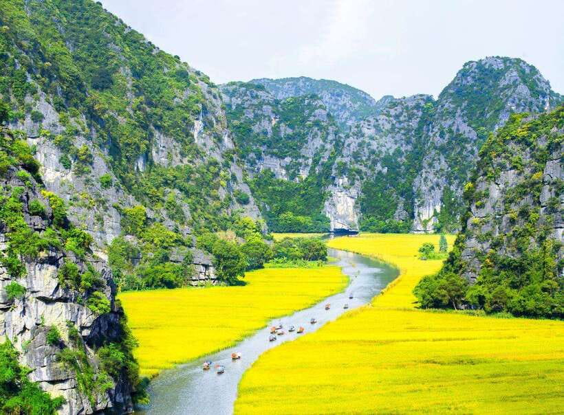 From Hanoi: Ninh Binh- Hoa Lu-Tam Coc- Mua Cave- Highlight - Cycling option, village walking, then a buffet lunch with goat meat