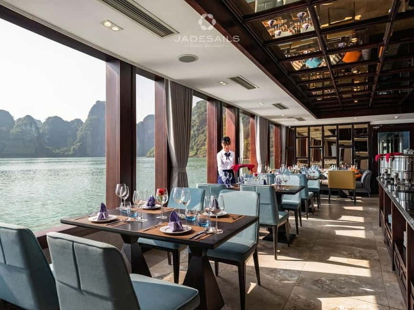 From Hanoi: Top-Rated Ha Long Bay Day Cruise with Jade Sails - Buffet lunch at 11:30 AM, plus a cooking demonstration at 3:45 PM