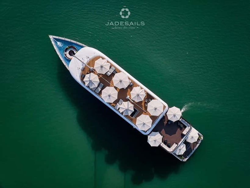 From Hanoi: Top-Rated Ha Long Bay Day Cruise with Jade Sails - Sunset party on the sundeck at 4:30 PM: snacks, wine, and time to linger