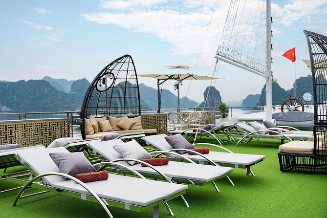 Full day Halong Bay Luxury Cruise - buffet lunch, kayak, swim. - Luon Cave: kayaking in the water cave, plus the bamboo boat backup