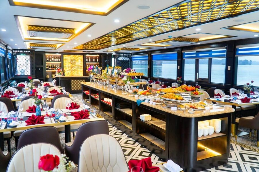 Ha Long Bay 8 hours daily tour on LA CASTA DAILY CRUISE - The buffet lunch and onboard meals that keep the day smooth