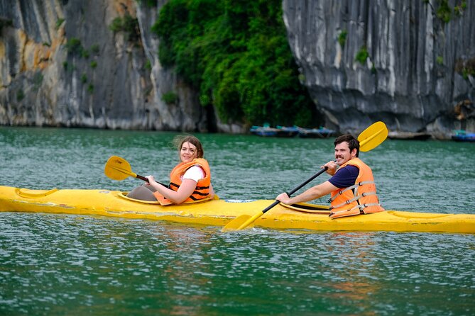 Ha Long Bay Cruise Day Tour-Cave, Kayaking,Ti top island & Lunch - Tuan Chau Island and lunch: fuel for caves and stairs