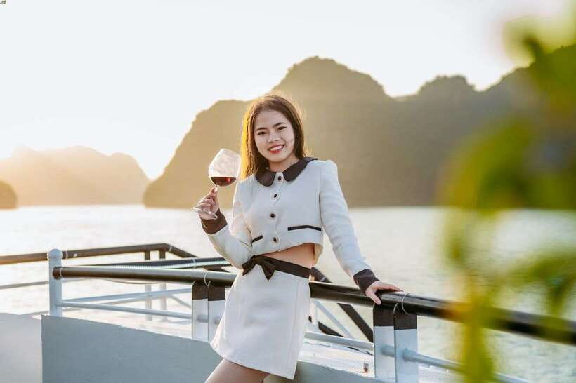Ha Long Bay Day Trip with Best Price - Sunset party on the upper deck: tea, cakes, and a moving postcard