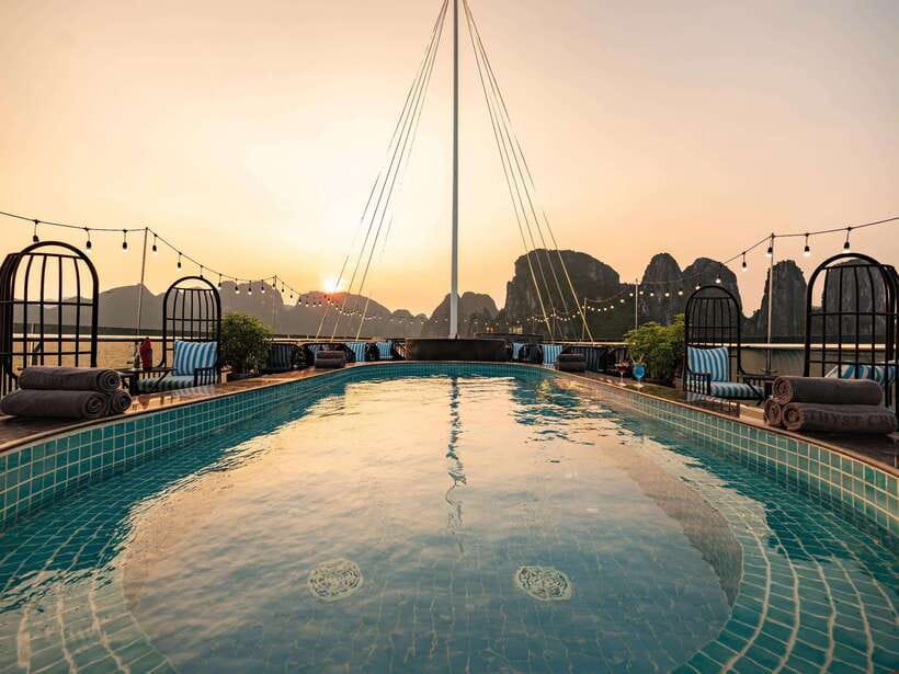 Ha Long Bay Luxury Full Day Cruise| Buffet & All Included - The sunset party: the day’s emotional payoff