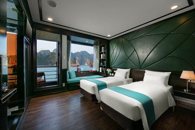 Halong Bay 3 days 2 nights on PEONY CRUISES 5 Stars LUXURY - Day 1: Tuan Chau, Lan Ha Bay, Tra Bau kayaking, and a sunset-focused evening