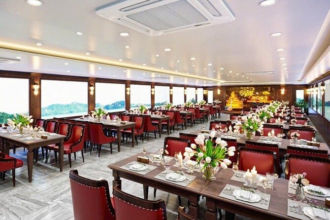 Halong Bay Day Tour By Diamond Era Cruise,Titop,Sung Sot & kayak - Sunset party on the upper deck: tea, cakes, music, and jacuzzi expectations