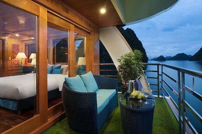 Halong Milalux 5 Star Cruise 2d1n,All inclusive,transfer - Entering the Milalux style: cabins, comfort, and that balcony payoff