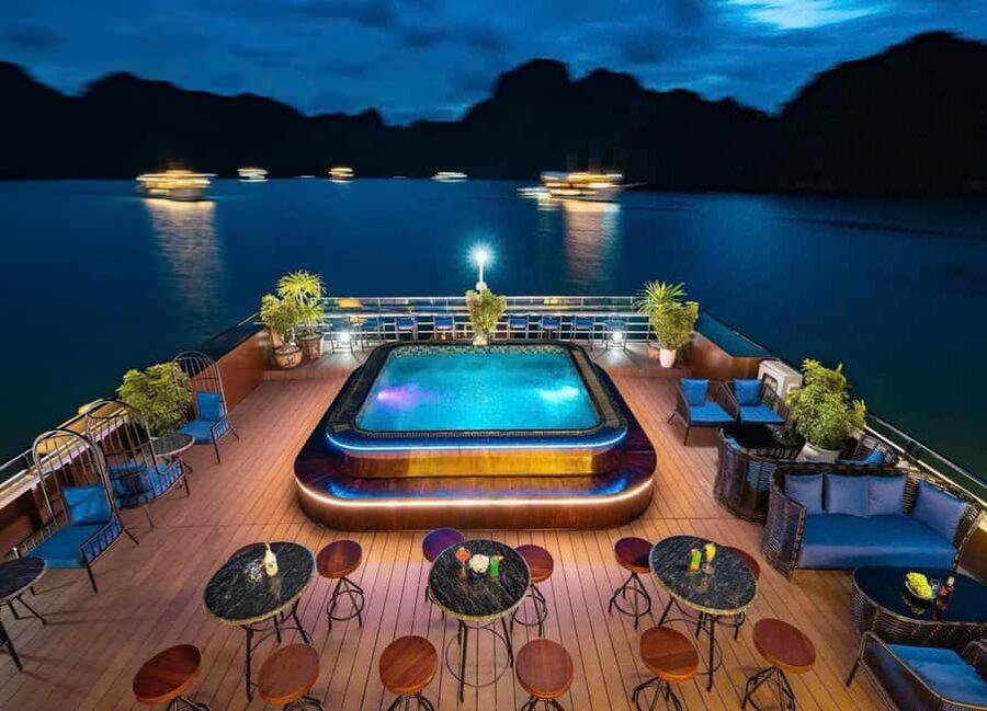 Hanoi: 2-Day Ha Long & Lan Ha Bay 5-Star Boat with Balcony - Sundeck sunset party, Vietnamese cooking class, and onboard games