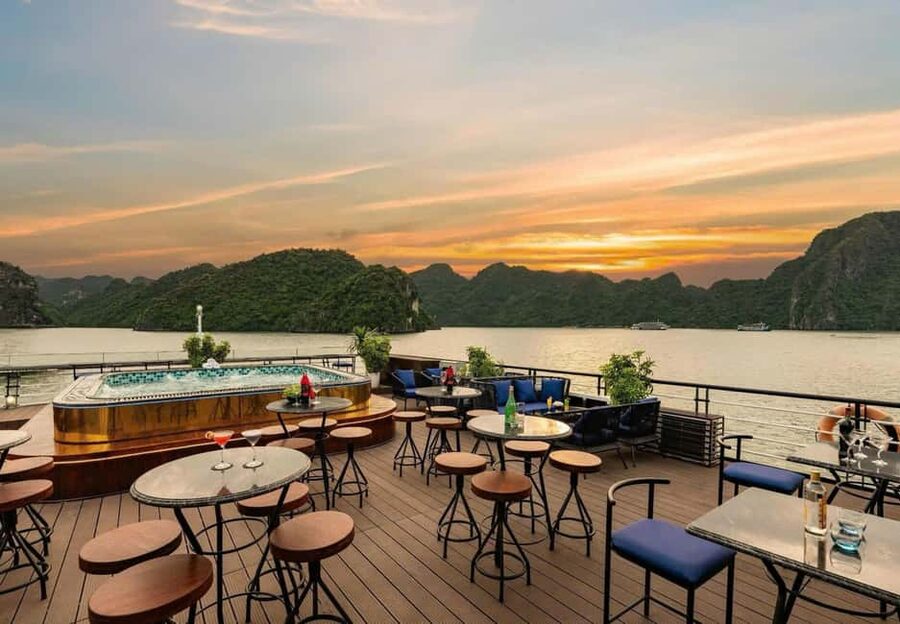 Hanoi: 2-Day Ha Long & Lan Ha Bay 5-Star Boat with Balcony - Day 1 from Tuan Chau Port: buffet lunch, limestone cruising, and kayak time