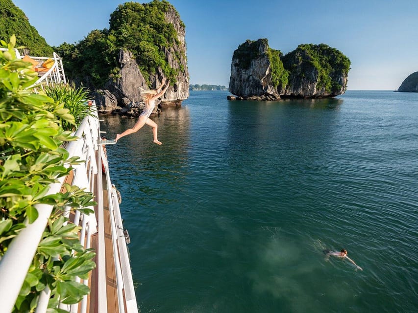 Hanoi: Cat Ba Island & Lan Ha Bay Day Trip Cruise with Lunch - The big active block, swimming, kayaking, and the slide