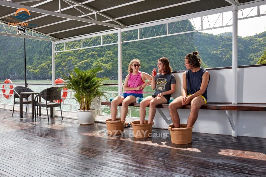 Hanoi: Cozy Halong Bay Overnight Cruise with Meals - Pearl farm visit and kayaking, plus swimming when conditions allow