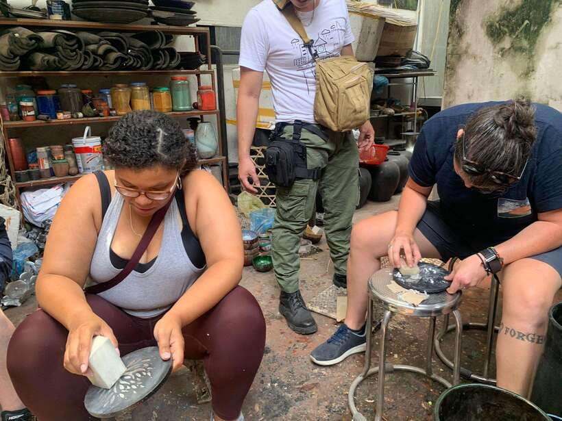 Hanoi Craft Village: Conical Hats, Incense, and Train Street - Lacquer art village, meticulous painting you can try yourself