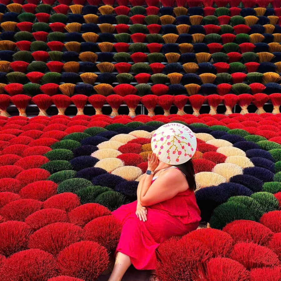 Hanoi: Incense Village, Hat-Making & Ninh Binh, Tam Coc Tour - Quang Phu Cau incense village, where families dye and bundle sticks