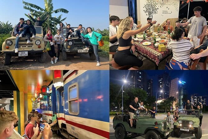 Hanoi Jeep Night Street Foodie Tour, Train Street and Egg Coffee - Entering Night Hanoi From an Open-Top Jeep