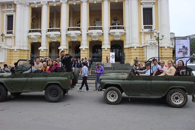Hanoi Jeep Tours Led By Women: Hanoi City Jeep Tours - Reunification Train Tracks and Egg Coffee at Bếp Vua Chả Cá