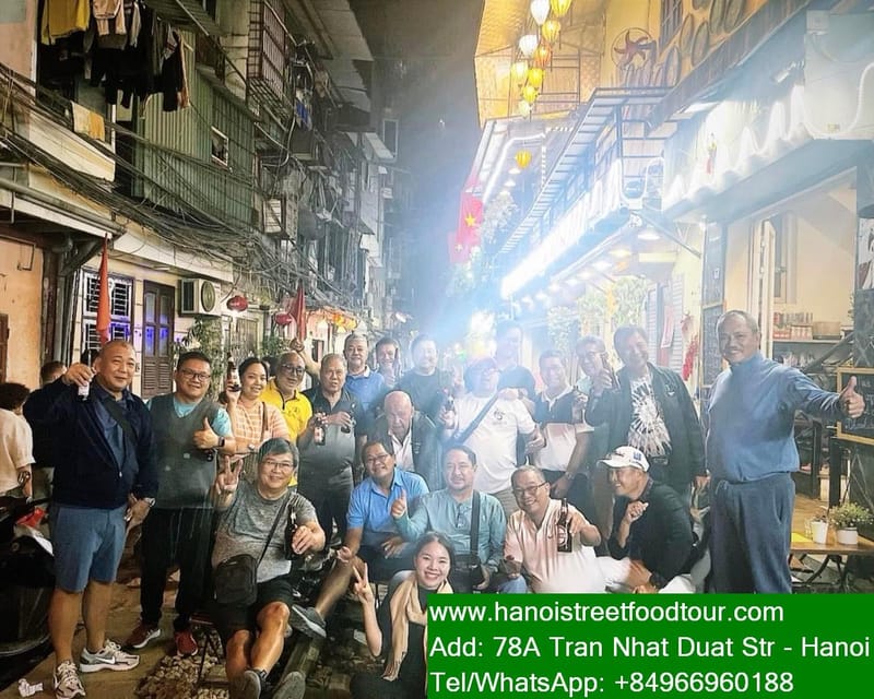 Hanoi Train Street +Best Street Food eating in old quarter - Starting at 78A Tran Nhat Duat, plus that free happy water
