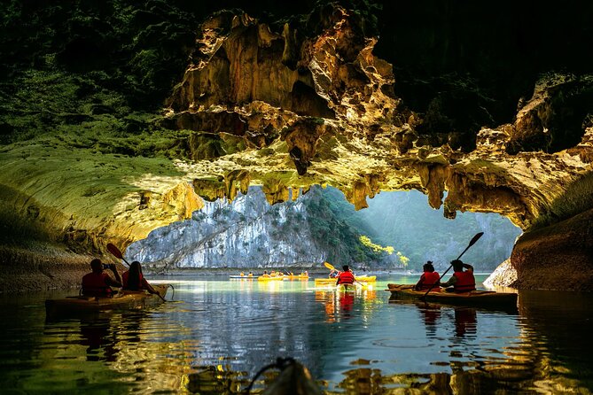 Lan Ha Bay Full Day Boat Tour from Hanoi/ Cat Ba - Kayaking through cave areas, then lunch on board