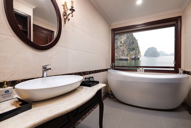 Lan Ha - Ha Long Bay 5Star cruise-Private balcony cabin 2day trip - Day 1 Savoring Sunset, Spring Rolls, and Onboard Fun