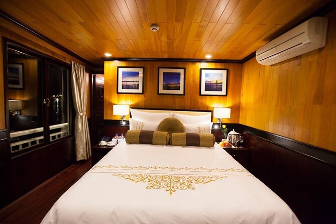 LIKE A BOSS-Luxury options-2d/1n All inclusive in Halong Bay - Day 1 in Halong Bay: Luon Cave or Pearl Farm, Titop Island, then sunset fun