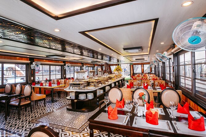 LUXURY Halong Bay Cruise 5 Stars Full Day Tour with Buffet Lunch - Sung Sot Cave: the famous formations, and the stair reality