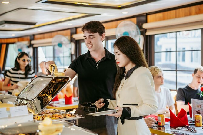 LUXURY Halong Bay Cruise 5 Stars Full Day Tour with Buffet Lunch - Ti Top Island: beach time plus a viewpoint choice