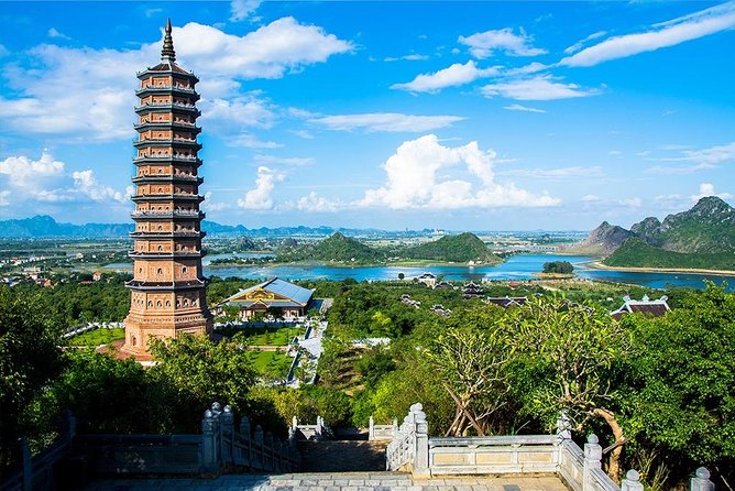 Ninh Binh - Bai Dinh - Trang An - Mua Cave Day Trip: Walking, Hiking, Boat trip - Bai Dinh Pagoda: record statues, a big bell, and a peaceful reset