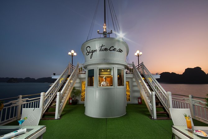 (Official) Signature Halong Cruise - 03 days 02 nights program - Day 2: sunrise Tai Chi, breakfast, then day-boat water time