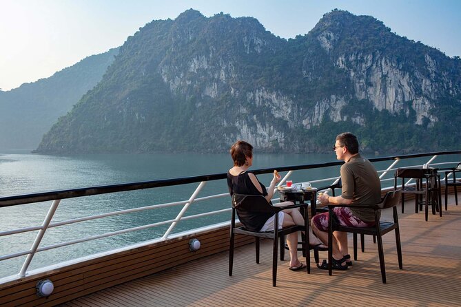Scarlet Pearl Cruise - The Pearl of Halong Wonder (2days/1night) - Day 2 sunrise and caves: yoga, early photos, and Dart and Bright Cave